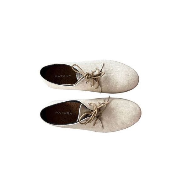 Patara Mens Ivory Lace-up Nomad Woven Lace-up Derby Espadrille Sneakers Size 9 - Picture 6 of 7
